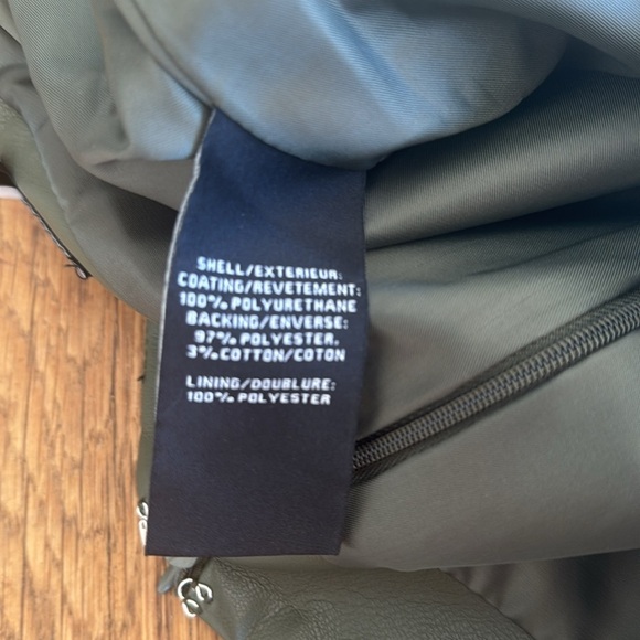 Bagatelle Faux Leather High Waisted Skirt in Winter Olive Size L - Picture 8 of 8